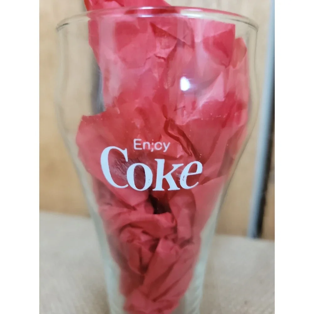 Enjoy COKE Coca Cola Clear Drinking Soda Glass Vintage
